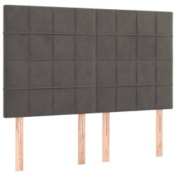 vidaXL Kopfteile 4 Stk. Dunkelgrau 72x5x78/88 cm Samt