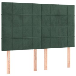 vidaXL Kopfteile 4 Stk. Dunkelgrün 72x5x78/88 cm Samt