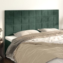 vidaXL Kopfteile 4 Stk. Dunkelgrün 90x5x78/88 cm Samt