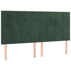 vidaXL Kopfteile 4 Stk. Dunkelgrün 90x5x78/88 cm Samt