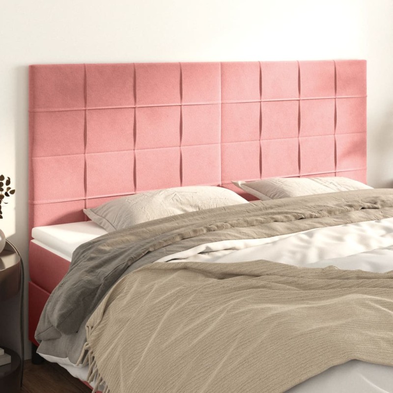 vidaXL Kopfteile 4 Stk. Rosa 90x5x78/88 cm Samt vidaXL Kopfteile 4 Stk. Rosa 90x5x78/88 cm Samt