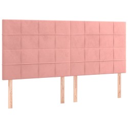 vidaXL Kopfteile 4 Stk. Rosa 90x5x78/88 cm Samt