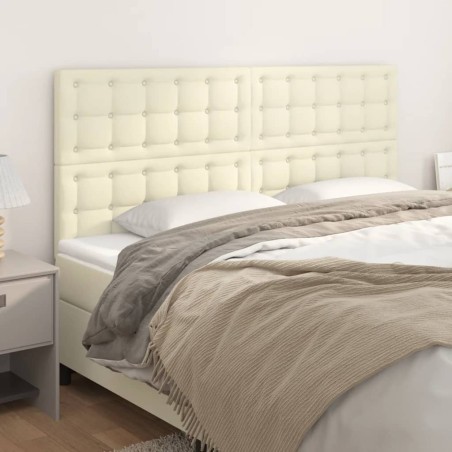 vidaXL Kopfteile 4 Stk. Creme 80x5x78/88 cm Kunstleder