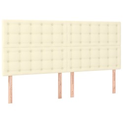 vidaXL Kopfteile 4 Stk. Creme 80x5x78/88 cm Kunstleder