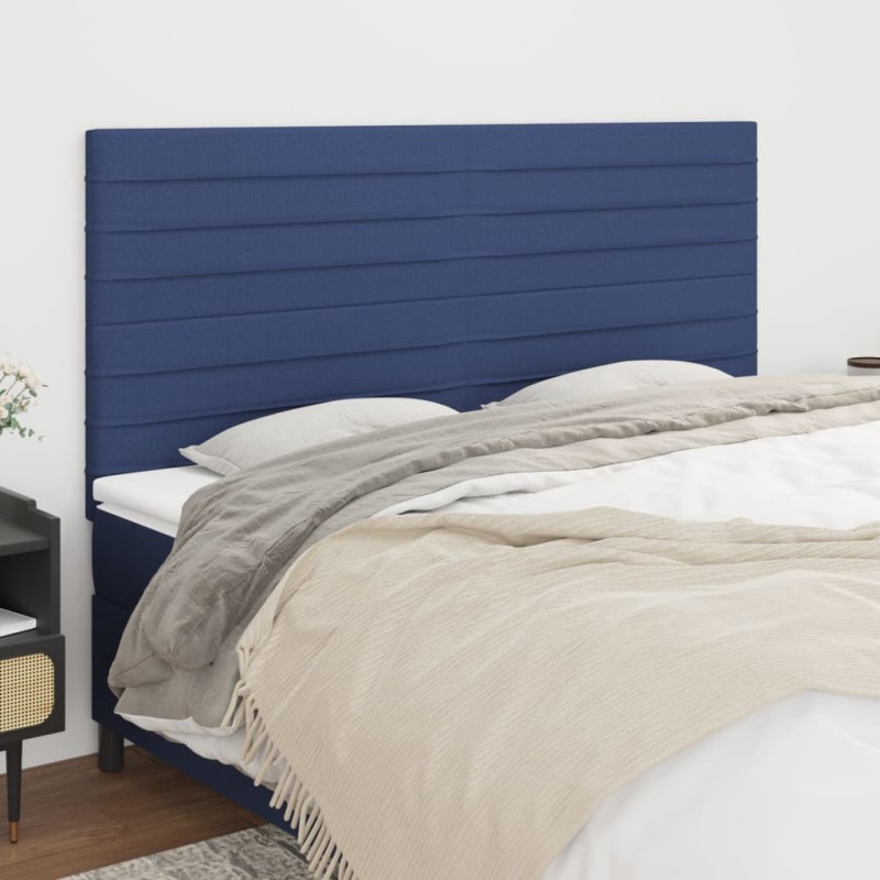 vidaXL Kopfteile 4 Stk. Blau 100x5x78/88 cm Stoff vidaXL Kopfteile 4 Stk. Blau 100x5x78/88 cm Stoff