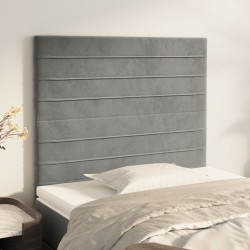vidaXL Kopfteile 2 Stk. Hellgrau 80x5x78/88 cm Samt