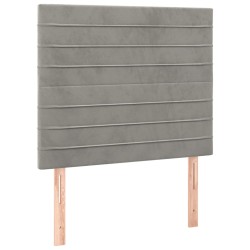 vidaXL Kopfteile 2 Stk. Hellgrau 100x5x78/88 cm Samt