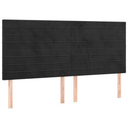 vidaXL Kopfteile 4 Stk. Schwarz 100x5x78/88 cm Samt