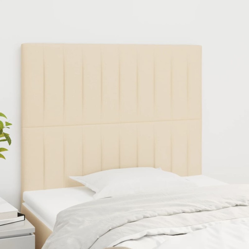 vidaXL Kopfteile 2 Stk. Creme 80x5x78/88 cm Stoff