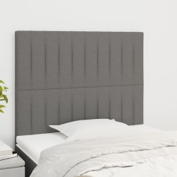 vidaXL Kopfteile 2 Stk. Dunkelgrau 100x5x78/88 cm Stoff