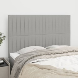 vidaXL Kopfteile 4 Stk. Hellgrau 72x5x78/88 cm Stoff