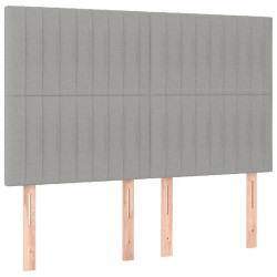 vidaXL Kopfteile 4 Stk. Hellgrau 72x5x78/88 cm Stoff