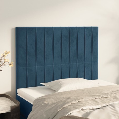 vidaXL Kopfteile 2 Stk. Dunkelblau 90x5x78/88 cm Samt