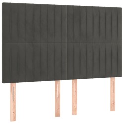 vidaXL Kopfteile 4 Stk. Dunkelgrau 72x5x78/88 cm Samt