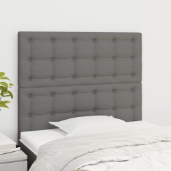 vidaXL Kopfteile 2 Stk. Dunkelgrau 100x5x78/88 cm Stoff