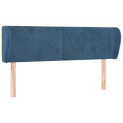 vidaXL Kopfteil mit Ohren Dunkelblau 147x23x78/88 cm Samt