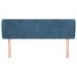 vidaXL Kopfteil mit Ohren Dunkelblau 147x23x78/88 cm Samt