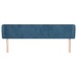 vidaXL Kopfteil mit Ohren Dunkelblau 183x23x78/88 cm Samt