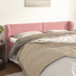 vidaXL Kopfteil mit Ohren Rosa 183x23x78/88 cm Samt
