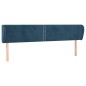 vidaXL Kopfteil mit Ohren Dunkelblau 203x23x78/88 cm Samt vidaXL Kopfteil mit Ohren Dunkelblau 203x23x78/88 cm Samt