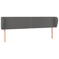 vidaXL Kopfteil mit Ohren Grau 163x23x78/88 cm Kunstleder