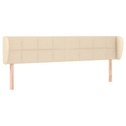 vidaXL Kopfteil mit Ohren Creme 203x23x78/88 cm Stoff