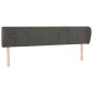vidaXL Kopfteil mit Ohren Dunkelgrau 163x23x78/88 cm Samt vidaXL Kopfteil mit Ohren Dunkelgrau 163x23x78/88 cm Samt