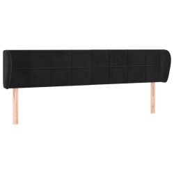 vidaXL Kopfteil mit Ohren Schwarz 163x23x78/88 cm Samt