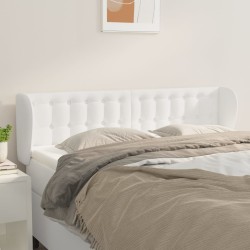 vidaXL Kopfteil mit Ohren Weiß 147x23x78/88 cm Kunstleder