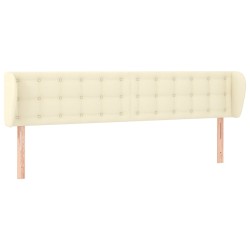 vidaXL Kopfteil mit Ohren Creme 163x23x78/88 cm Kunstleder