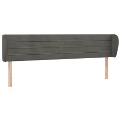 vidaXL Kopfteil mit Ohren Dunkelgrau 183x23x78/88 cm Samt