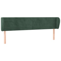 vidaXL Kopfteil mit Ohren Dunkelgrün 183x23x78/88 cm Samt