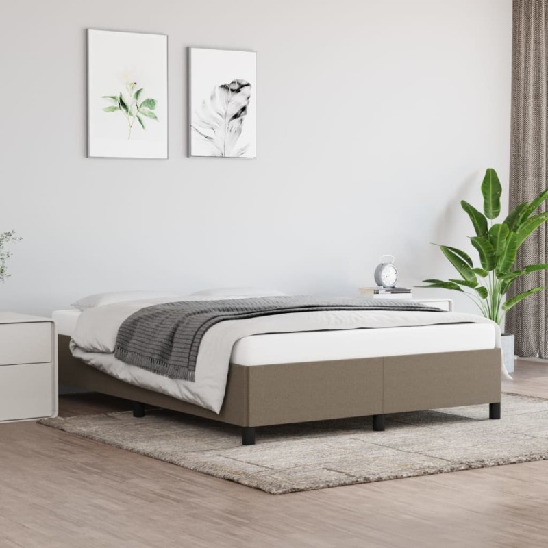 Bettgestell Taupe 140x190 cm Stoff Bettgestell Taupe 140x190 cm Stoff