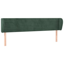 vidaXL Kopfteil mit Ohren Dunkelgrün 203x23x78/88 cm Samt