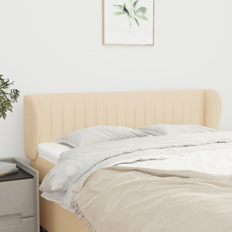vidaXL Kopfteil mit Ohren Creme 147x23x78/88 cm Stoff vidaXL Kopfteil mit Ohren Creme 147x23x78/88 cm Stoff