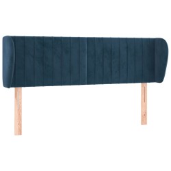 vidaXL Kopfteil mit Ohren Dunkelblau 147x23x78/88 cm Samt