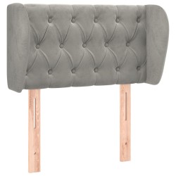 vidaXL Kopfteil mit Ohren Hellgrau 83x23x78/88 cm Samt
