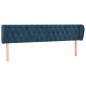 vidaXL Kopfteil mit Ohren Dunkelblau 203x23x78/88 cm Samt