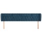 vidaXL Kopfteil mit Ohren Dunkelblau 203x23x78/88 cm Samt