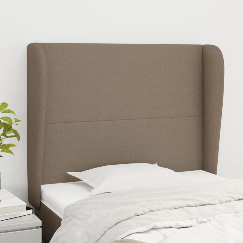 vidaXL Kopfteil mit Ohren Taupe 83x23x118/128 cm Stoff