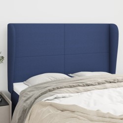 vidaXL Kopfteil mit Ohren Blau 147x23x118/128 cm Stoff