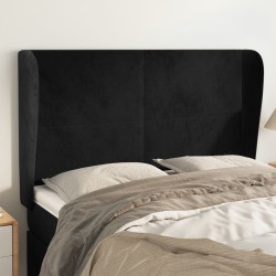 vidaXL Kopfteil mit Ohren Schwarz 147x23x118/128 cm Samt