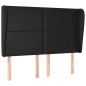 vidaXL Kopfteil mit Ohren Schwarz 147x23x118/128 cm Kunstleder