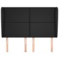 vidaXL Kopfteil mit Ohren Schwarz 147x23x118/128 cm Kunstleder