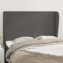 vidaXL Kopfteil mit Ohren Grau 147x23x118/128 cm Kunstleder