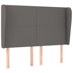 vidaXL Kopfteil mit Ohren Grau 147x23x118/128 cm Kunstleder