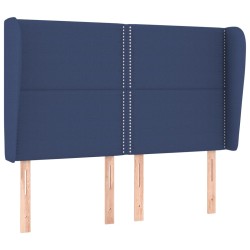 vidaXL Kopfteil mit Ohren Blau 147x23x118/128 cm Stoff