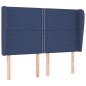 vidaXL Kopfteil mit Ohren Blau 147x23x118/128 cm Stoff