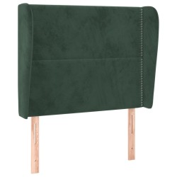 vidaXL Kopfteil mit Ohren Dunkelgrün 93x23x118/128 cm Samt