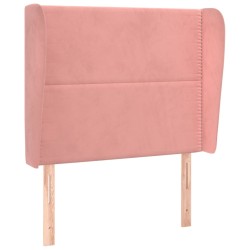 vidaXL Kopfteil mit Ohren Rosa 93x23x118/128 cm Samt